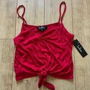[NEW W/ TAGS] Lulus Red Tie-Front Cropped Tank